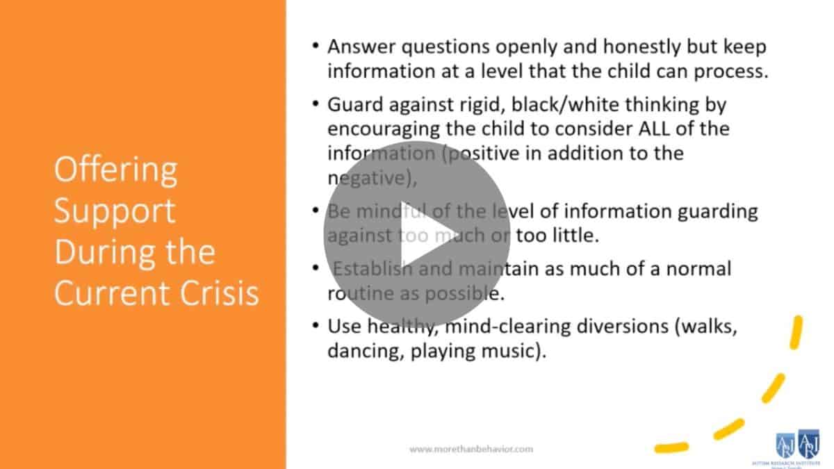 Coping with the Covid19 Pandemic Autism Research Institute